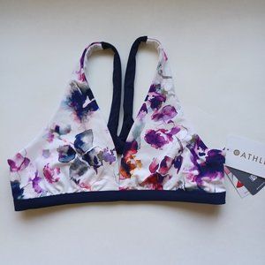 Athleta Floral Watercolor Plunge Bikini Top NWT